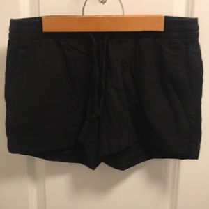 Black linen shorts
